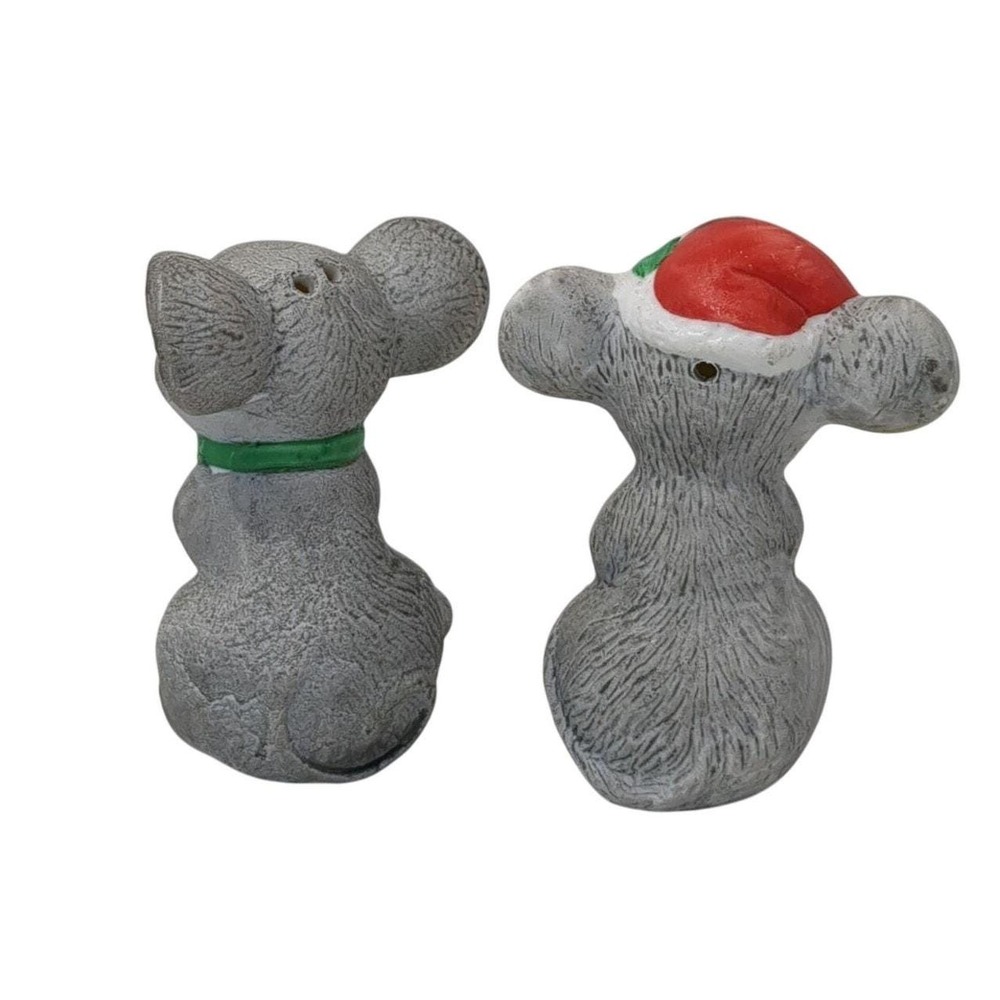Christmas Mouse Salt Pepper Shaker Set Festive House of Lloyd Holiday Decor - Picture 4 of 6